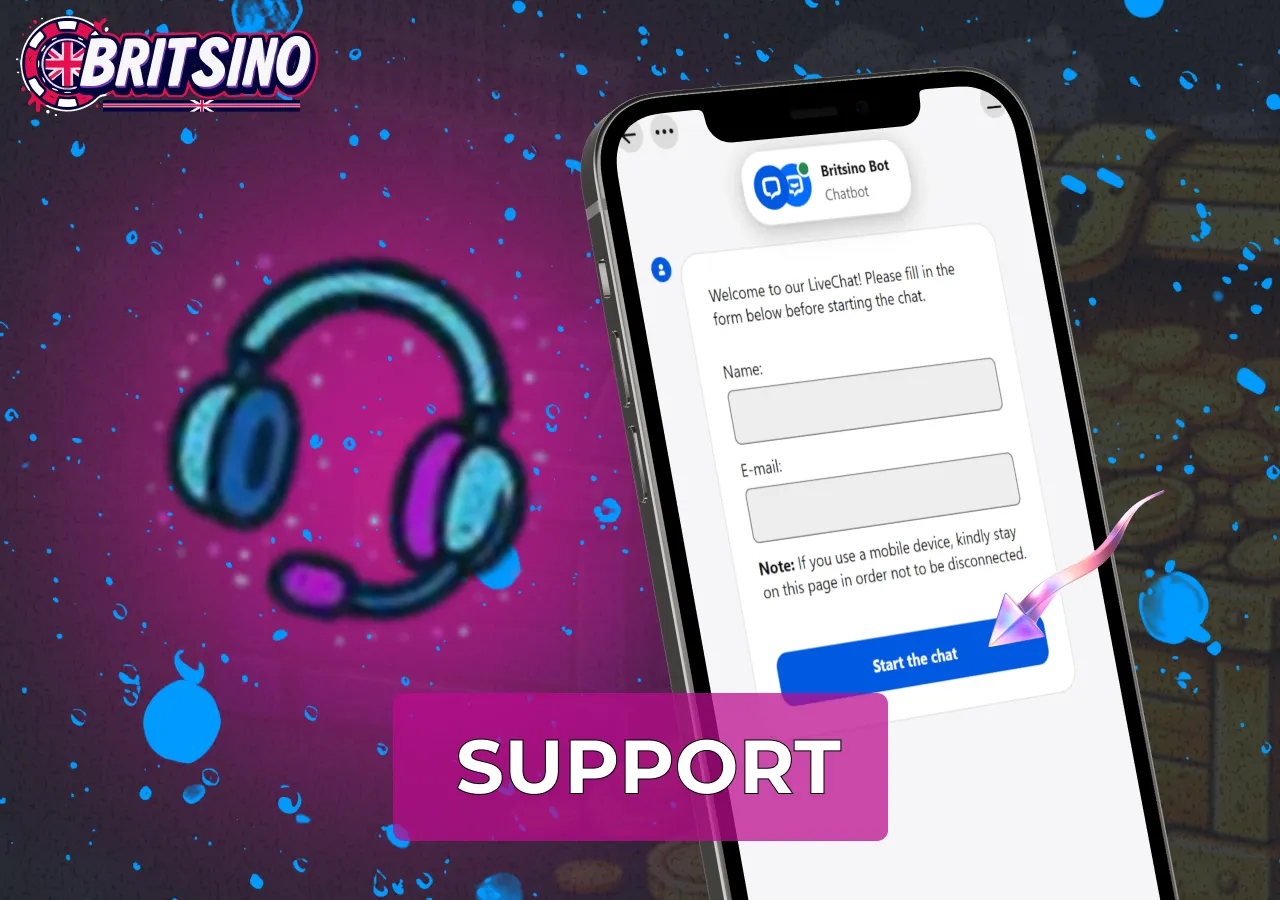 Customer support helps UK players with account, payment and gaming questions.